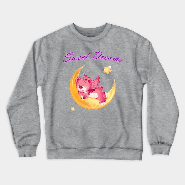 Sweet Dreams Teddy Bear Crewneck Sweatshirt by antarte